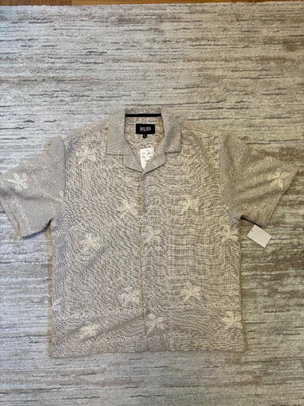 MALIBU Short Sleeve Button Up Shirt [SIZE L] Mens [GREY] Casual Shirt